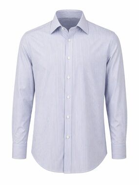 Turnbull & Asser Dress Shirt thin Blue stripes 16.5 42cm Made England
